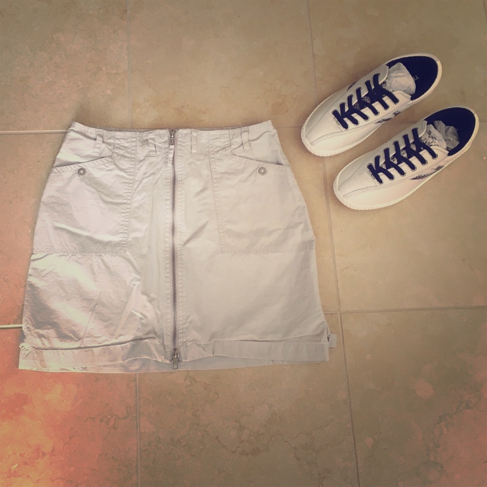 Yessica | Khaki Street Zipper Mini Skirt